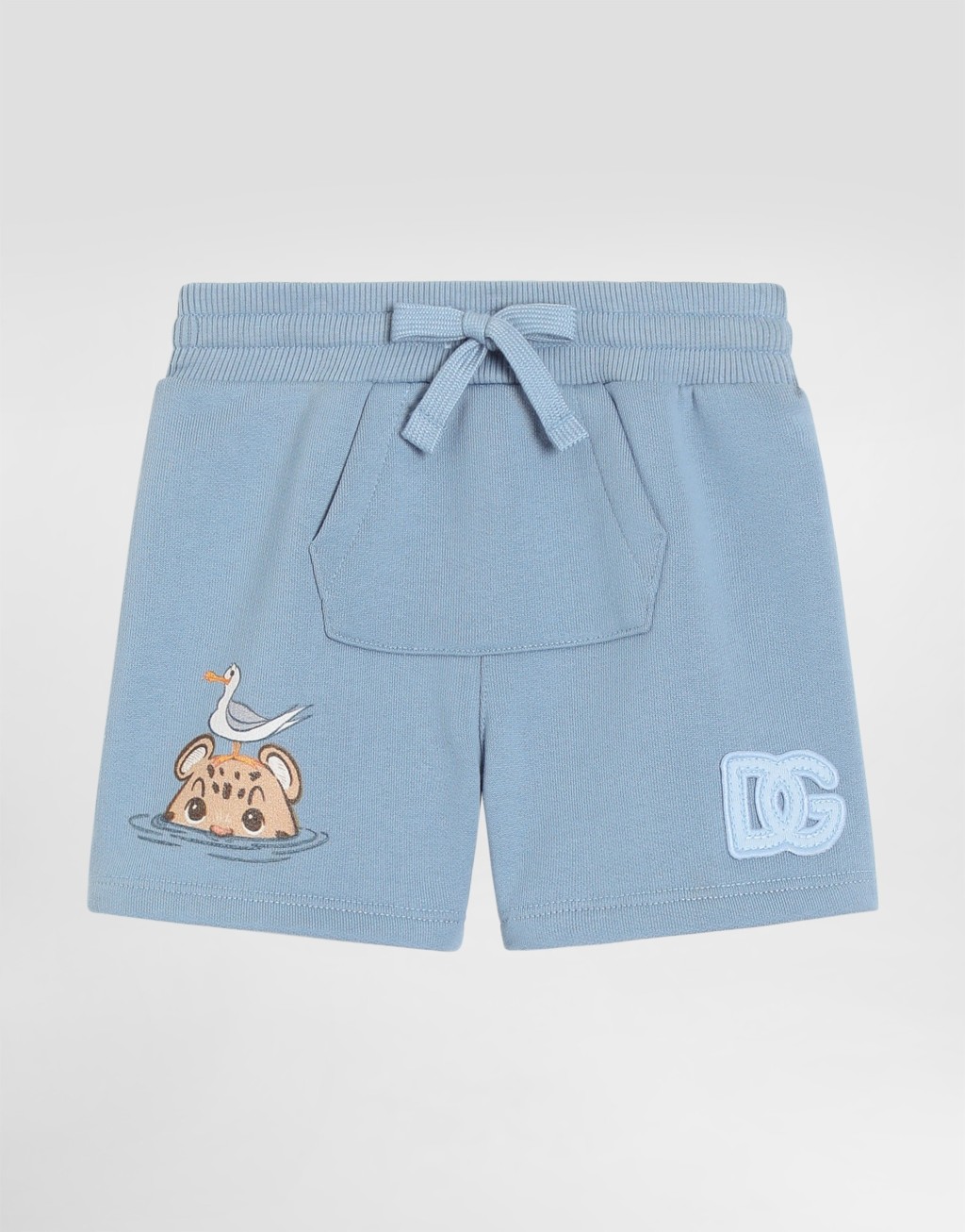 豹纹印花配DG徽标抓绒百慕大短裤1