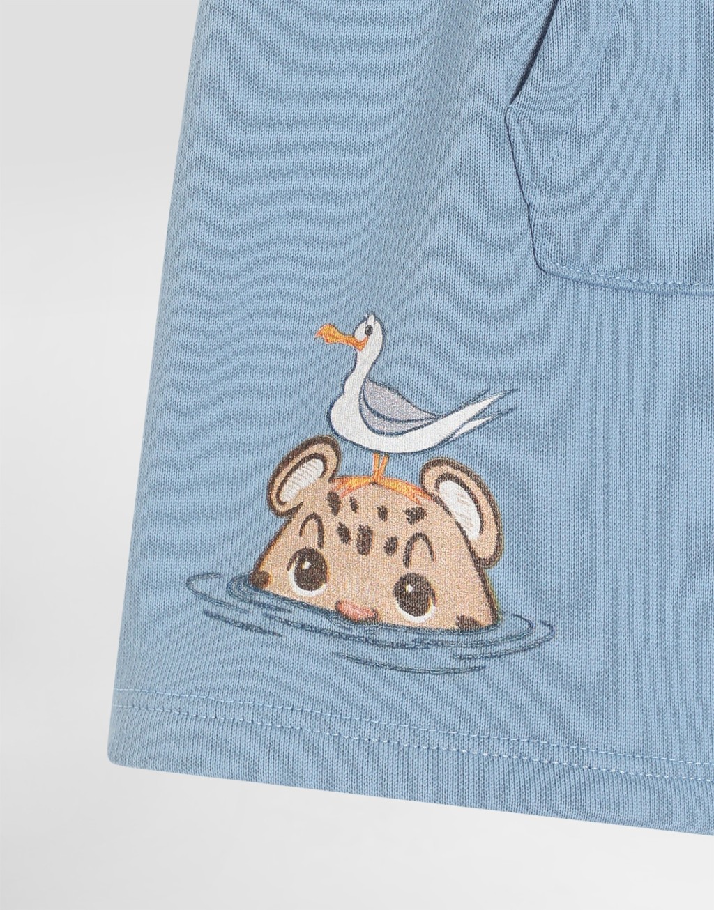 豹纹印花配DG徽标抓绒百慕大短裤3