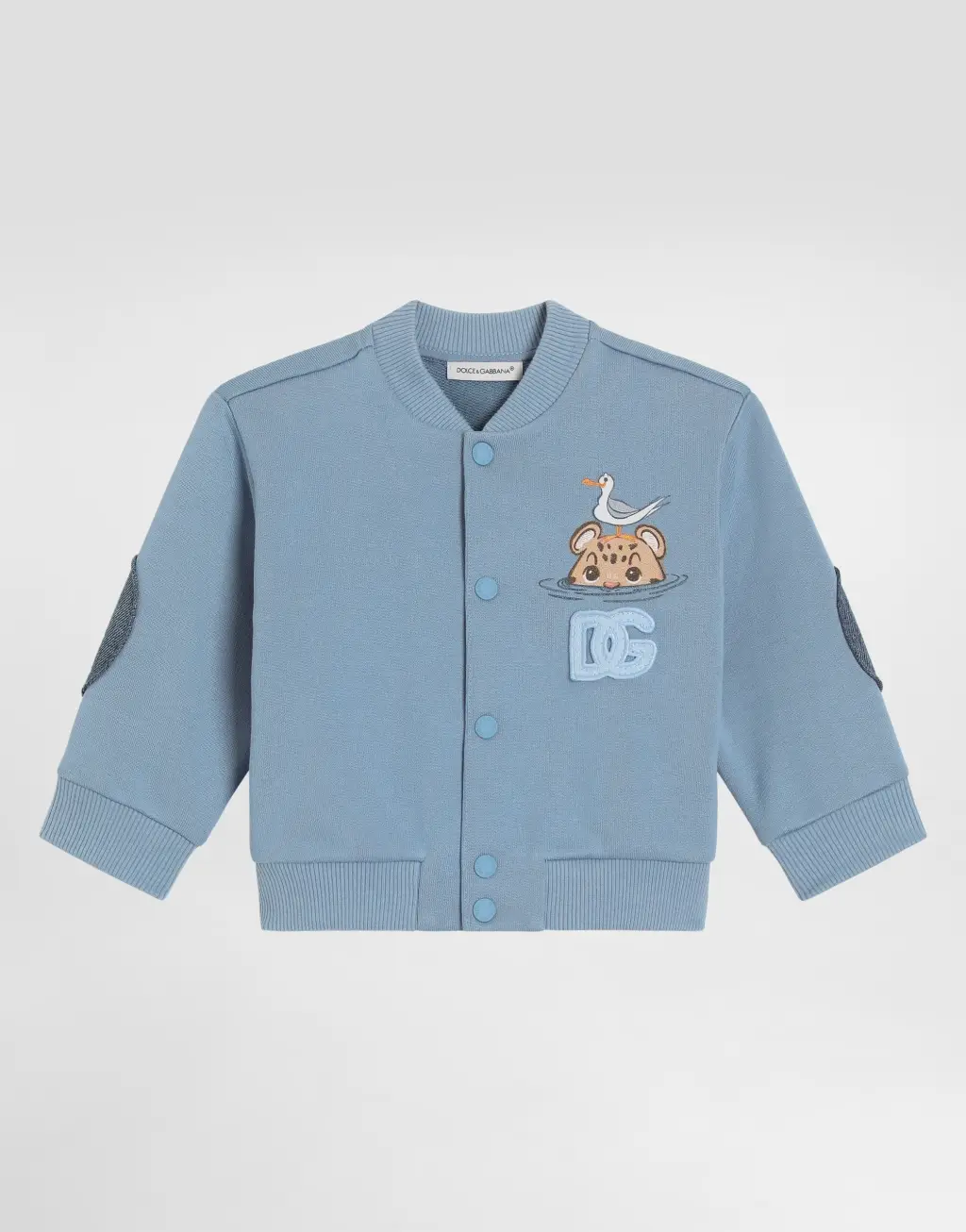 豹纹印花配DG徽标卫衣