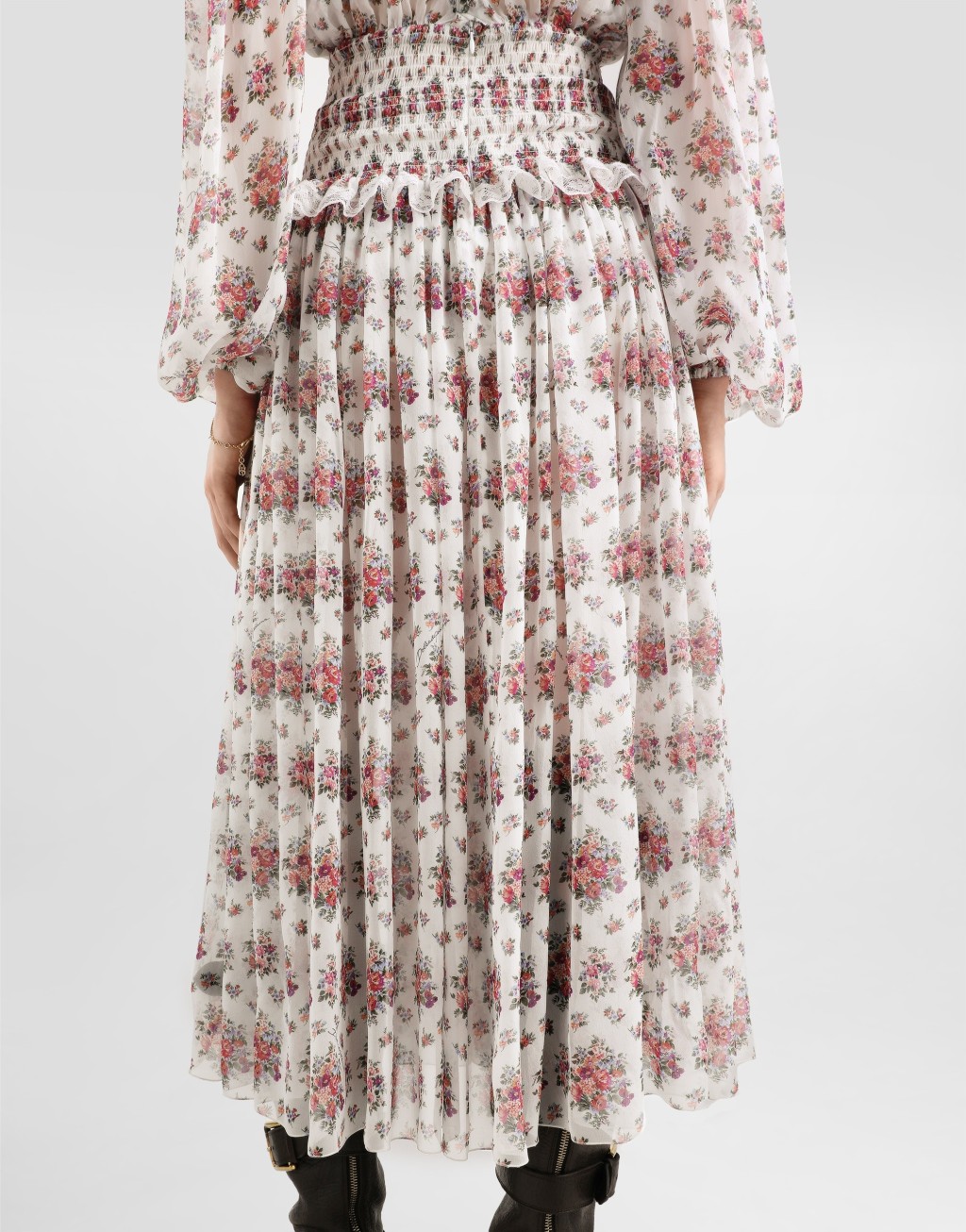 【雪纺裙】小花束印花雪纺长袖连衣裙5