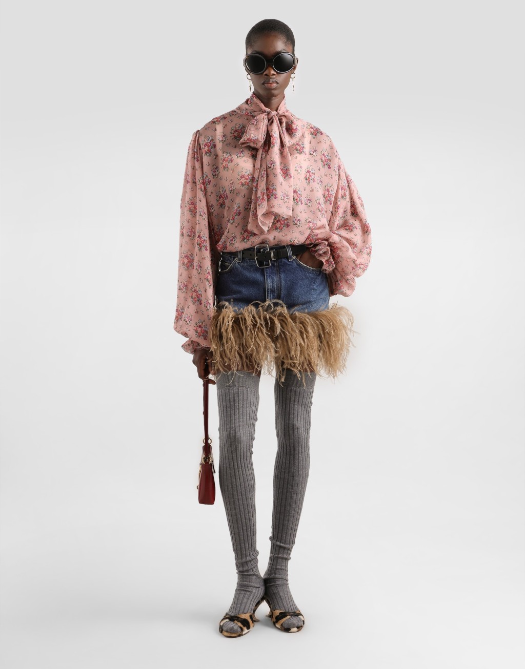 花束印花雪纺上衣2