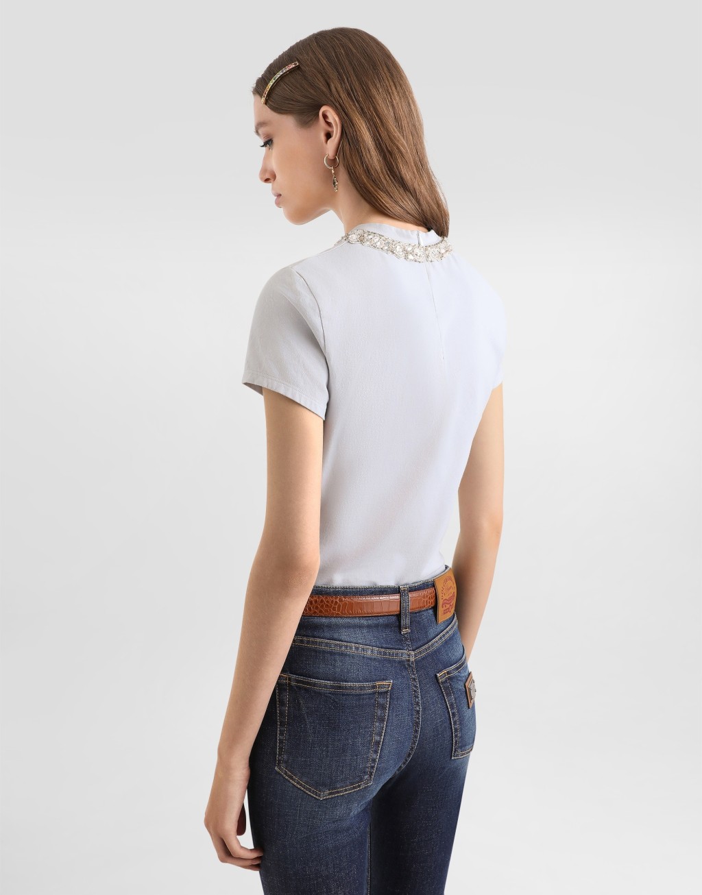 T恤 针织平纹 饰以水晶 印花3