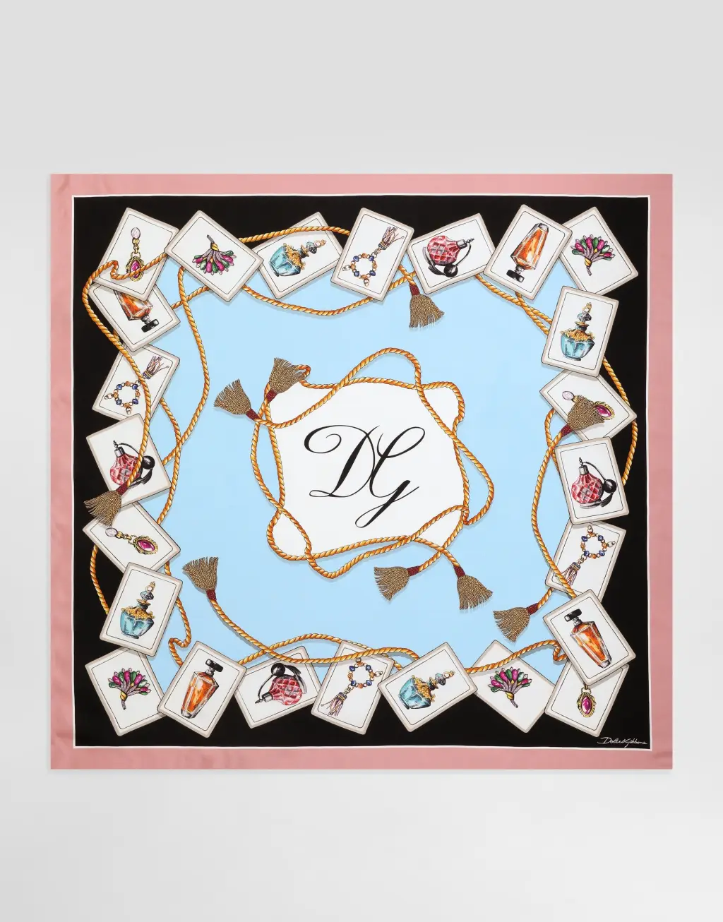 90x90 香水印花真丝斜纹绸方巾