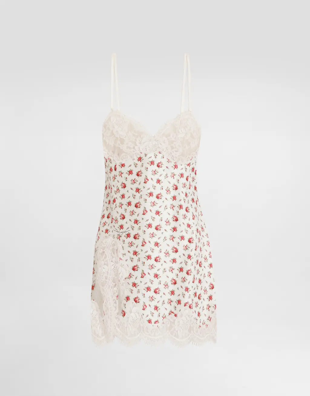 小玫瑰印花衬裙式吊带连衣裙