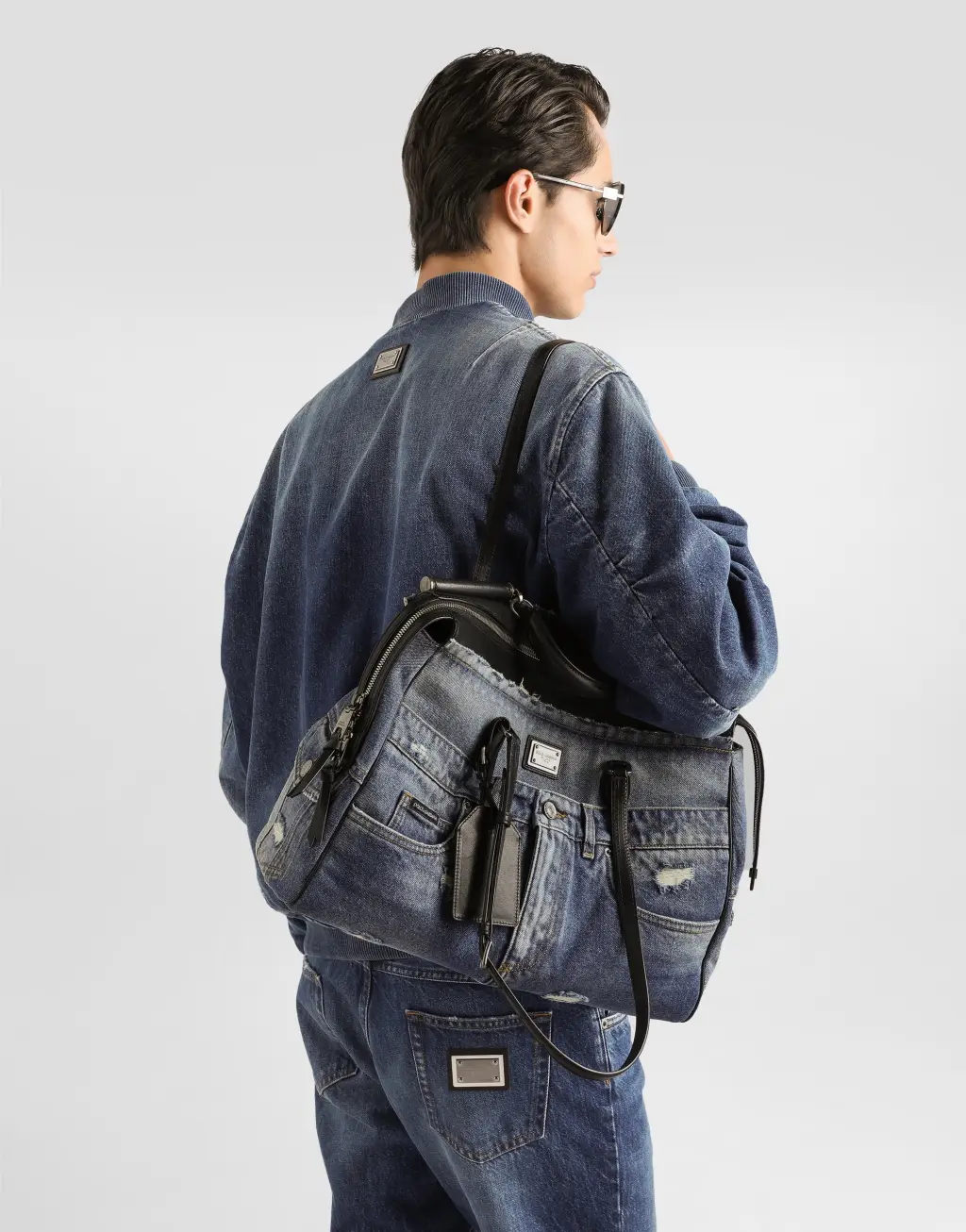 Vittoria牛仔拼布手袋