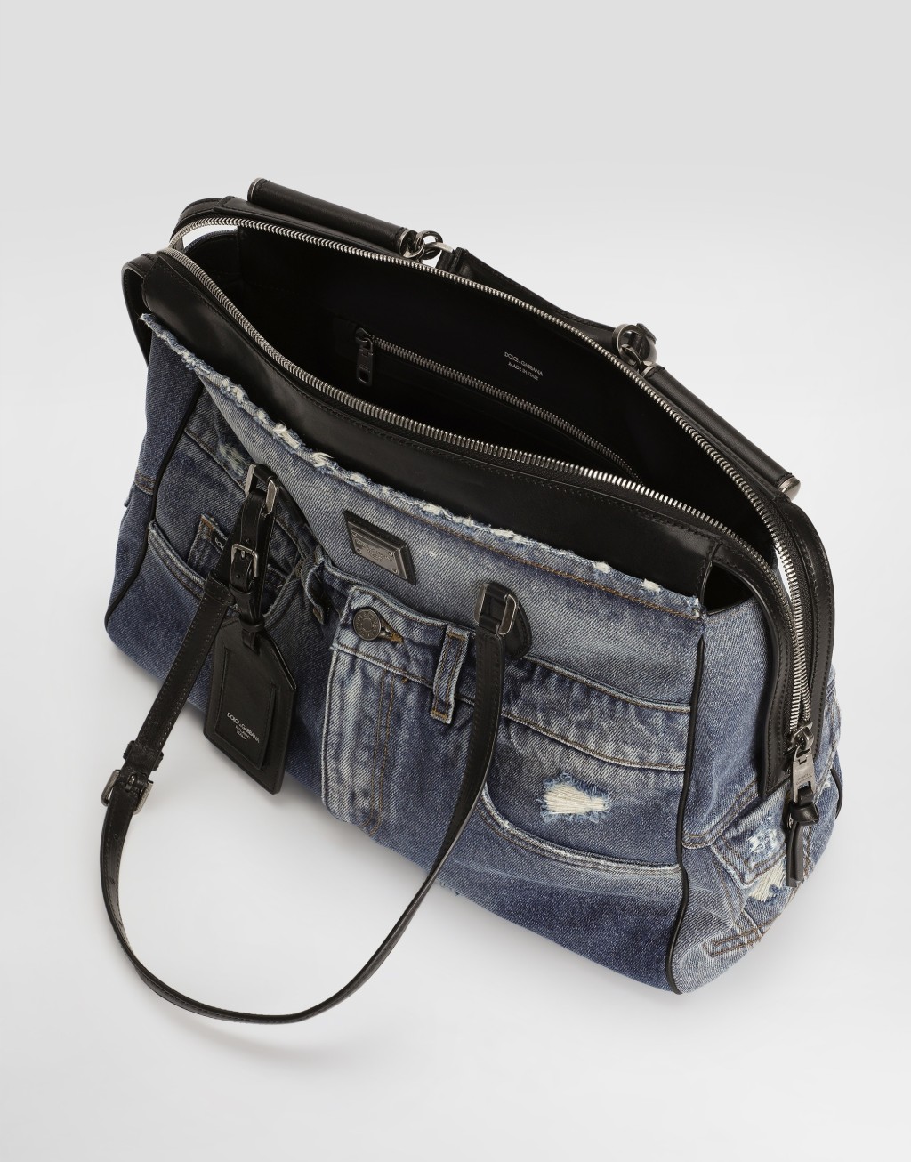 Vittoria牛仔拼布手袋6