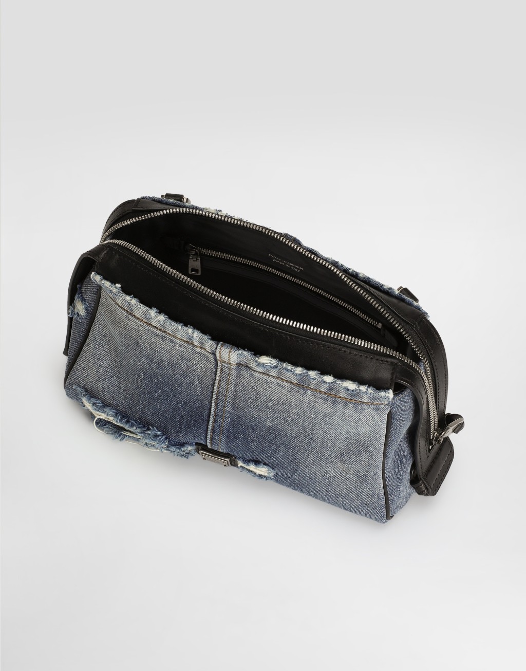 Vittoria牛仔拼布肩包6