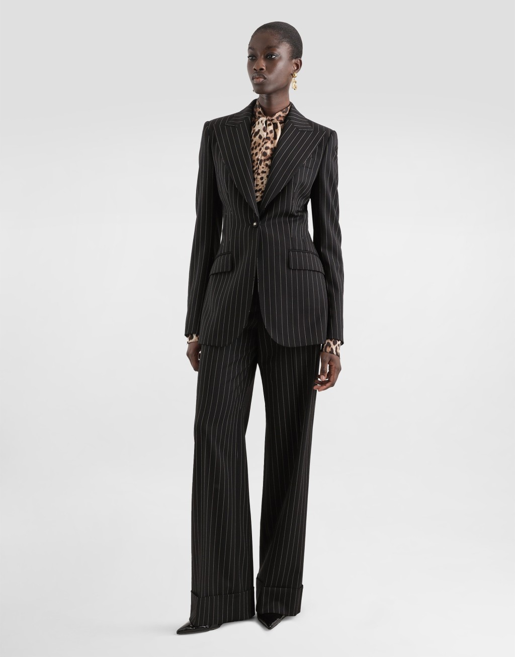 细条纹羊毛单排扣夹克2