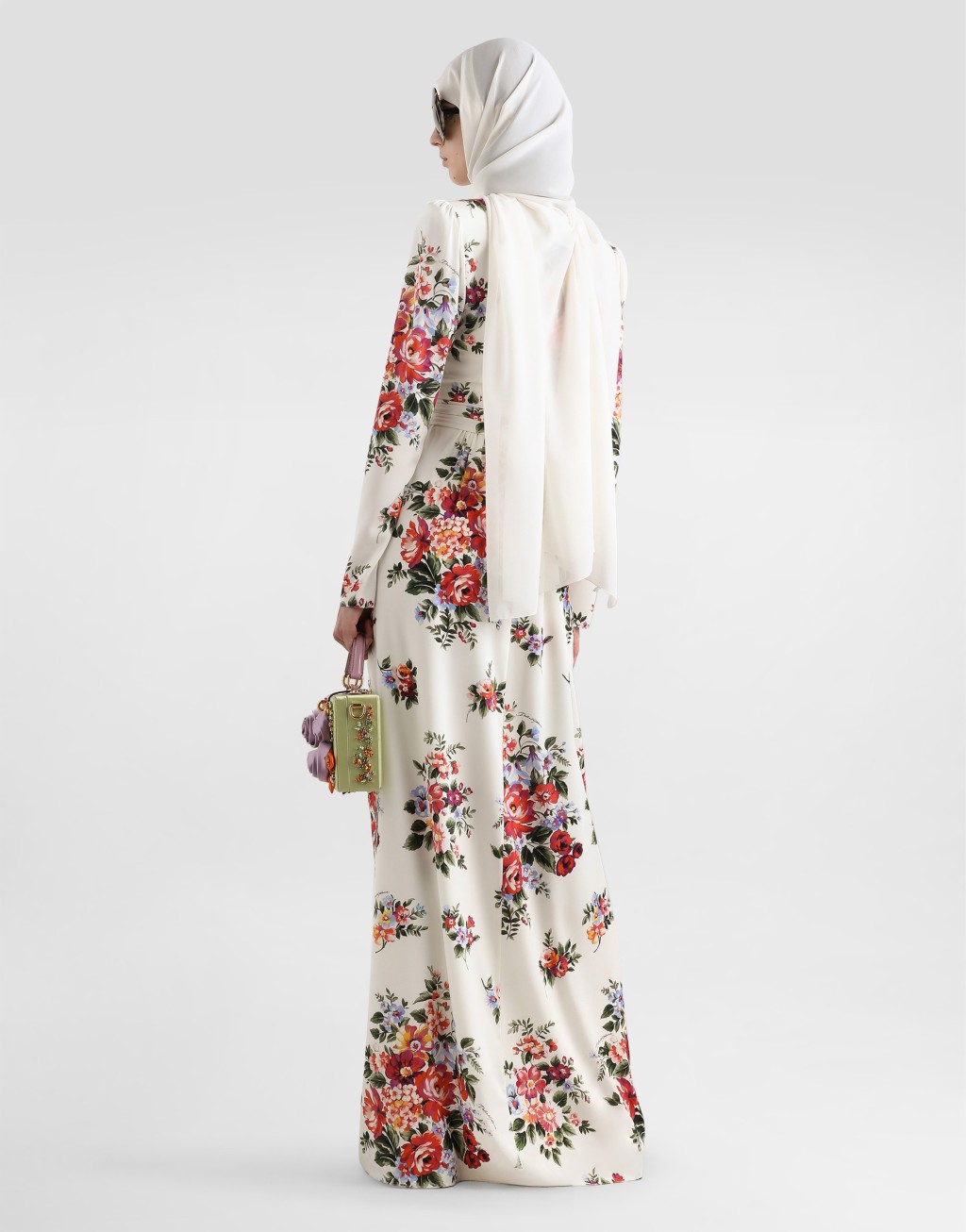 花束印花查米尤斯绸缎连衣裙3