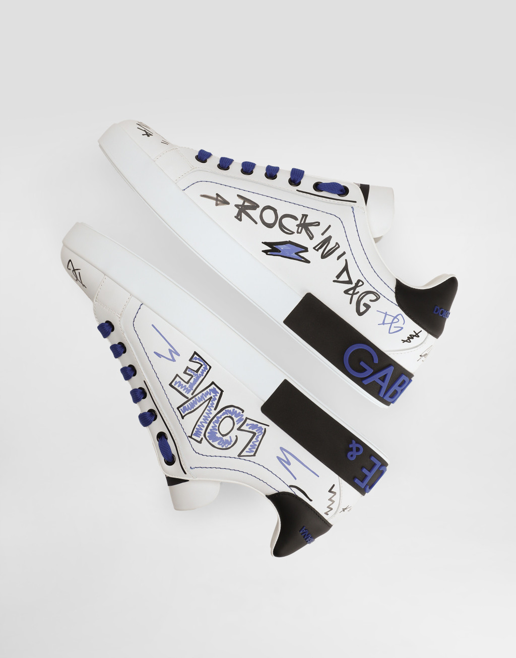 Portofino 铆钉与刺绣牛皮革运动鞋5