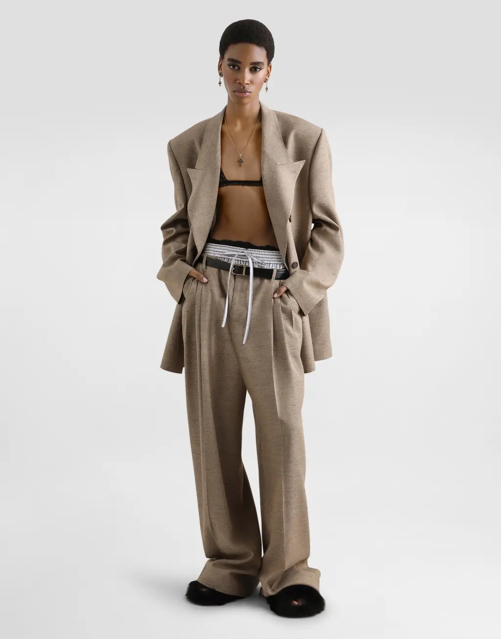 Sicilia 双排扣粗花呢夹克