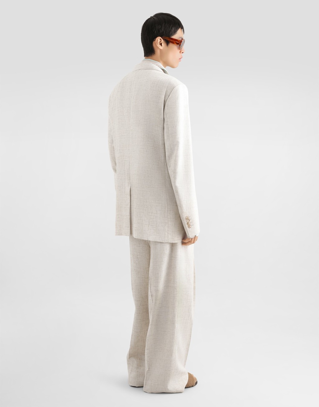 粗花呢质感亚麻粘胶混纺单排扣夹克3