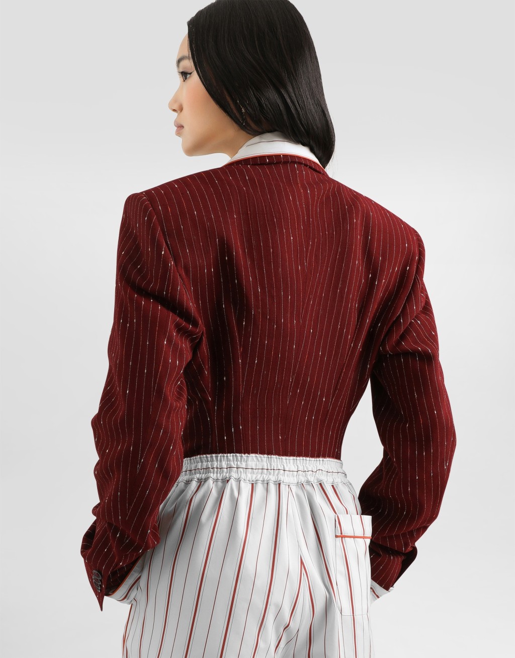 双排扣细条纹塔奥尔米纳夹克5