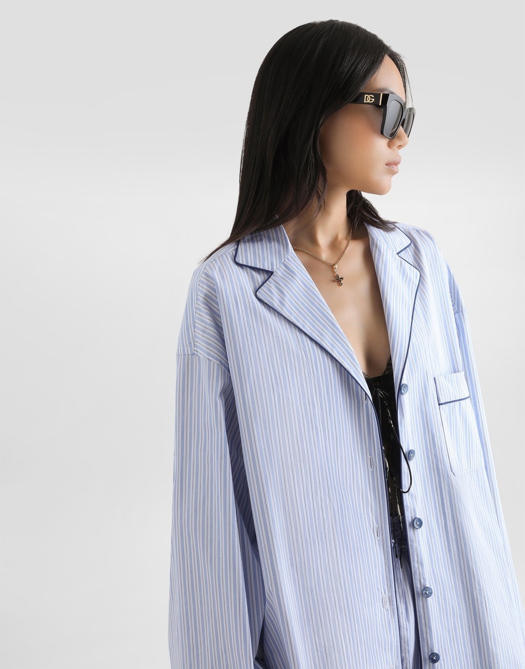 条纹面料优雅衬衫5