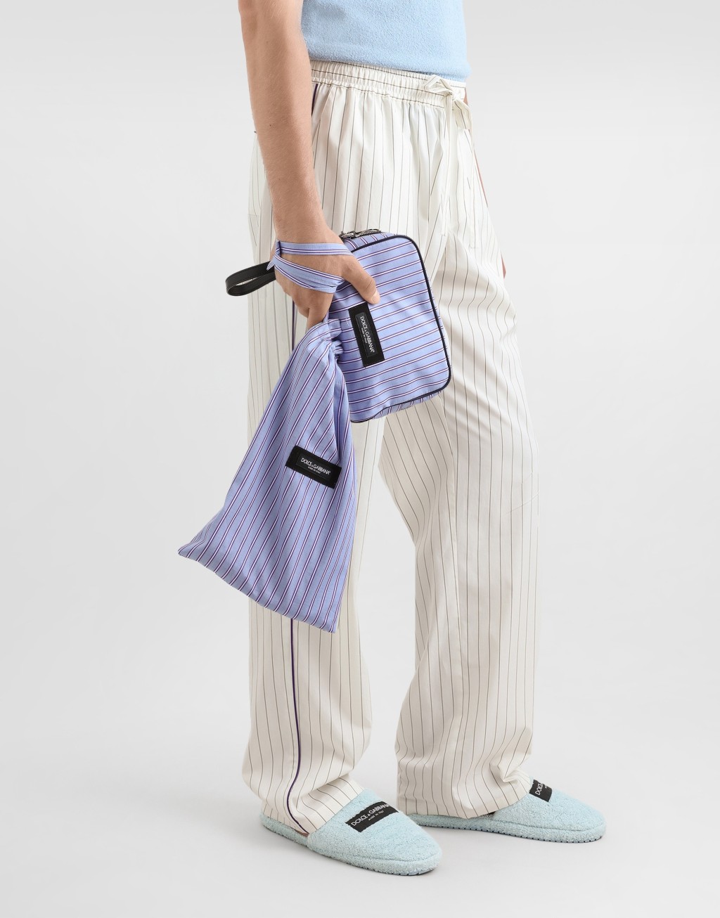 小牛皮与条纹府绸手袋7