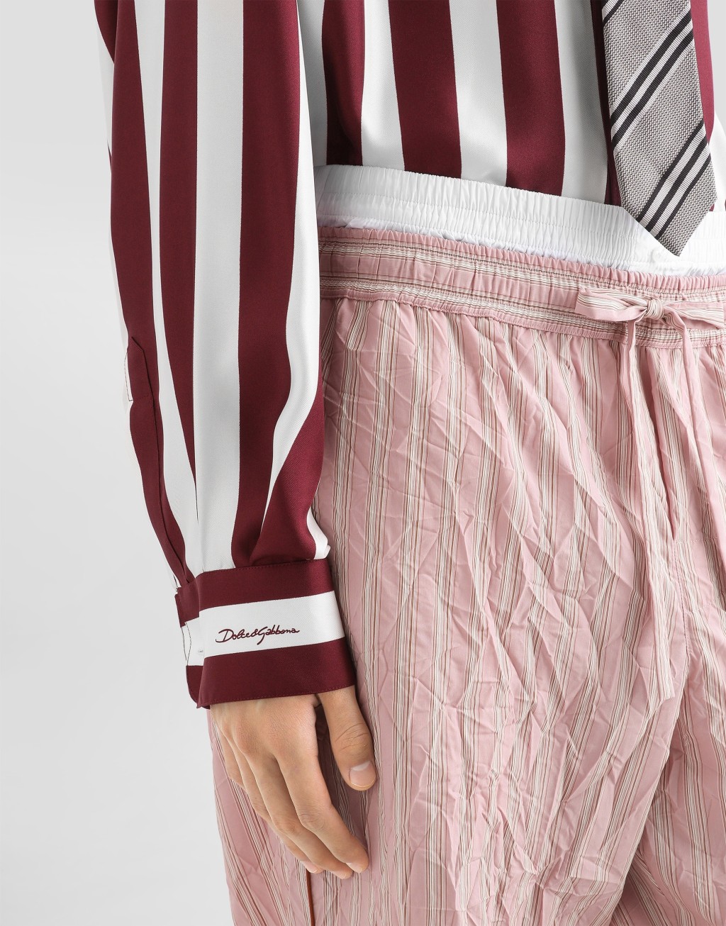 条纹真丝斜纹衬衫4