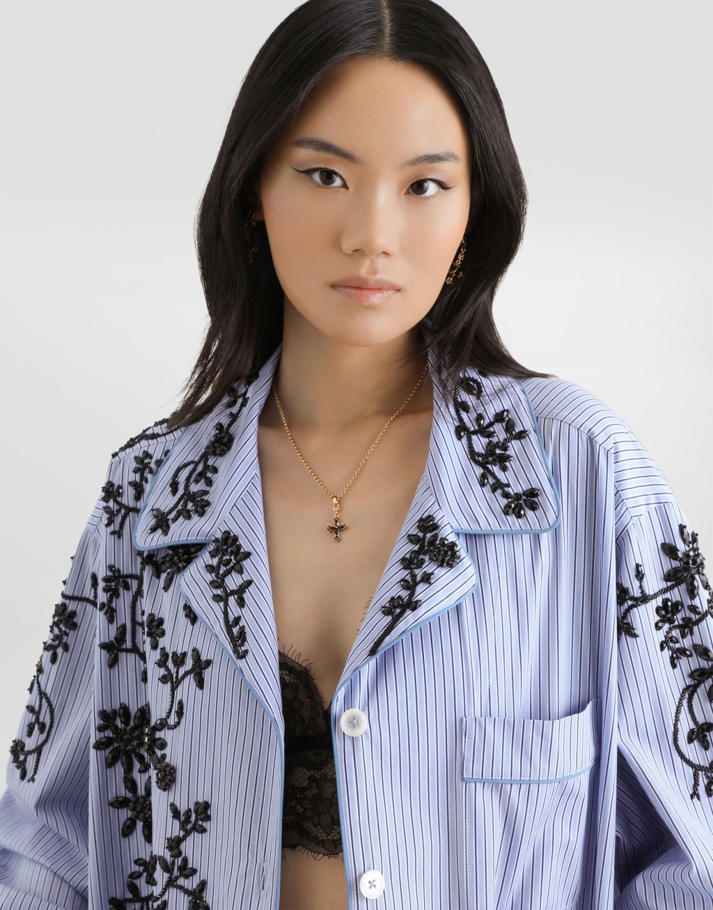 棉质花卉刺绣衬衫4