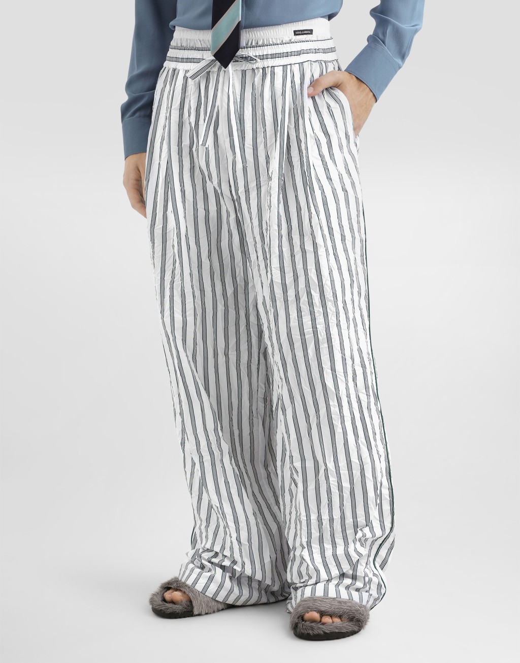 皱褶条纹府绸 Vanity 长裤4