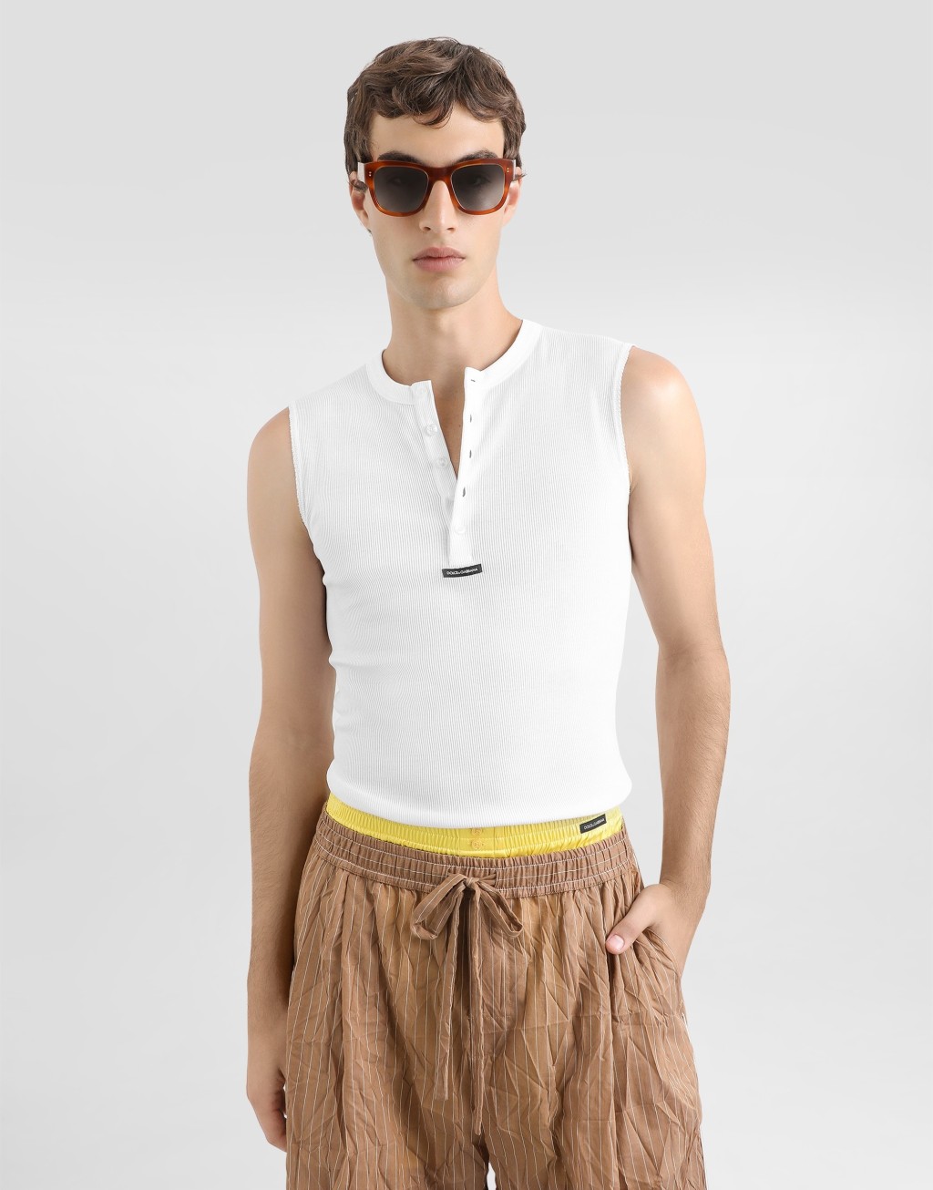 棉质Serafino领T恤4