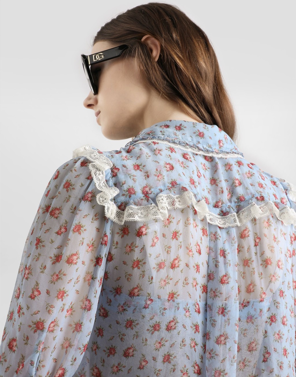 雪纺小玫瑰印花衬衫5