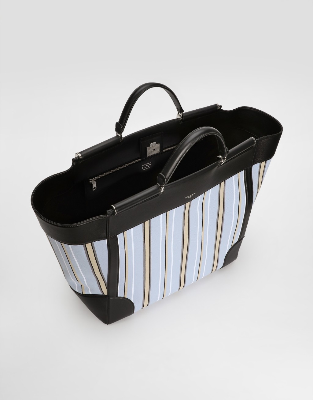 Sicily 条纹提花手袋5