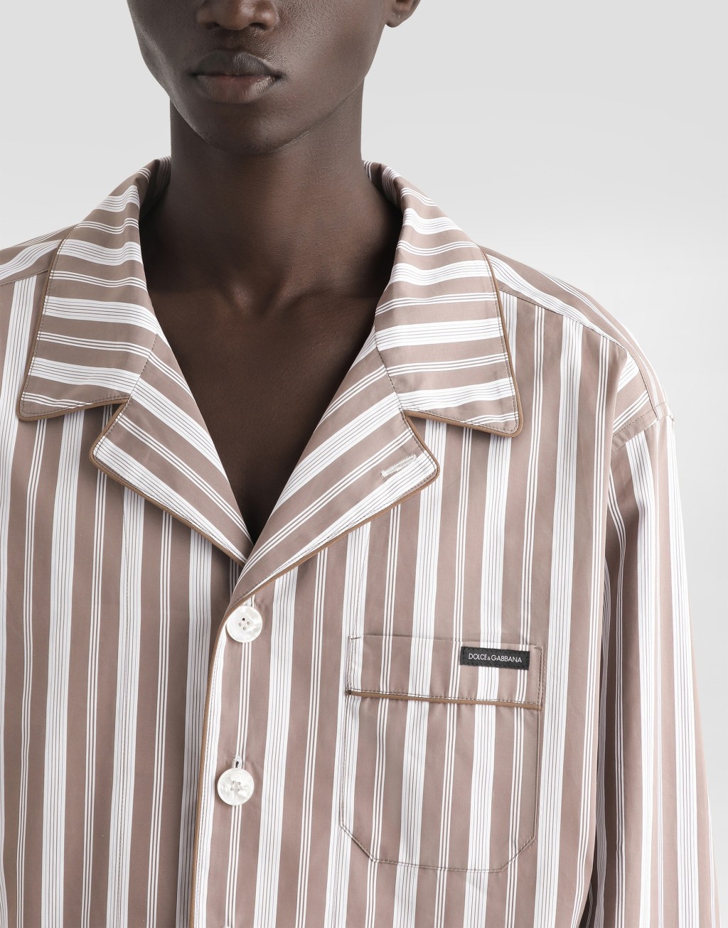 紧密织条纹府绸时尚衬衫5