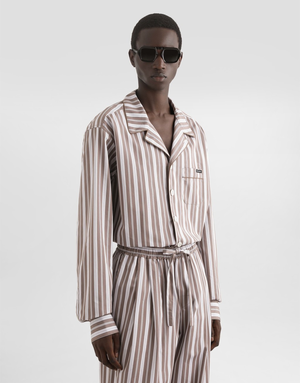 紧密织条纹府绸时尚衬衫4