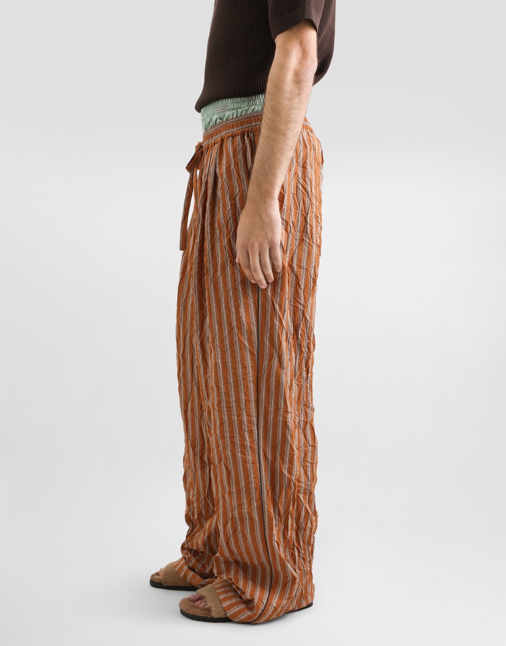 皱褶条纹面料 Vanity 长裤5