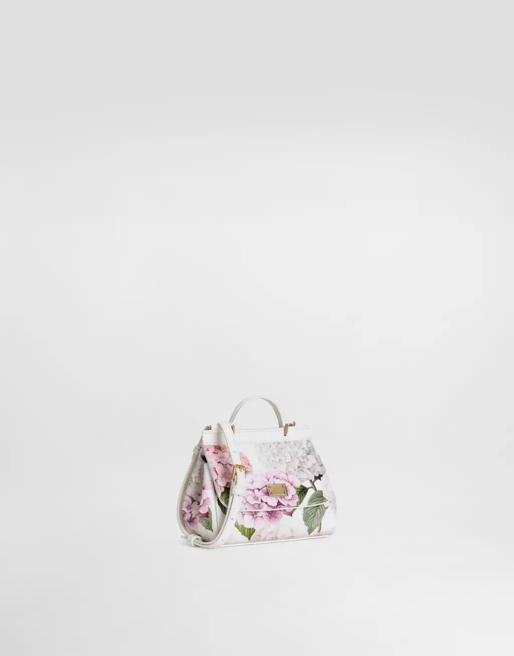 绣球花印花多芬小牛皮Sicily手提包