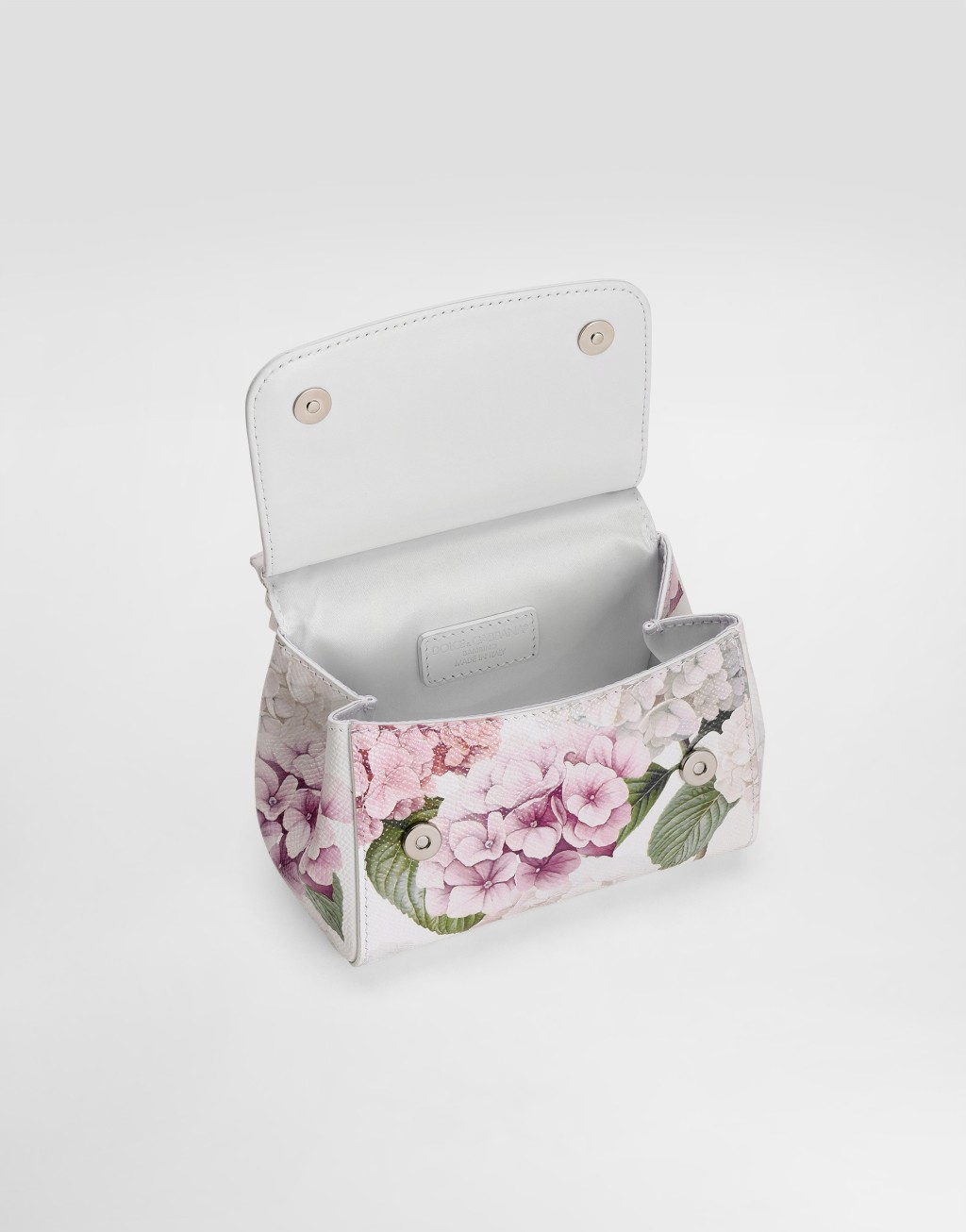 绣球花印花多芬小牛皮Sicily手提包4