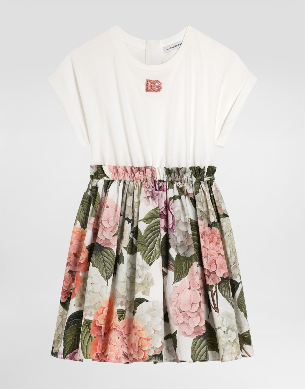 绣球花印花平纹针织连衣裙1