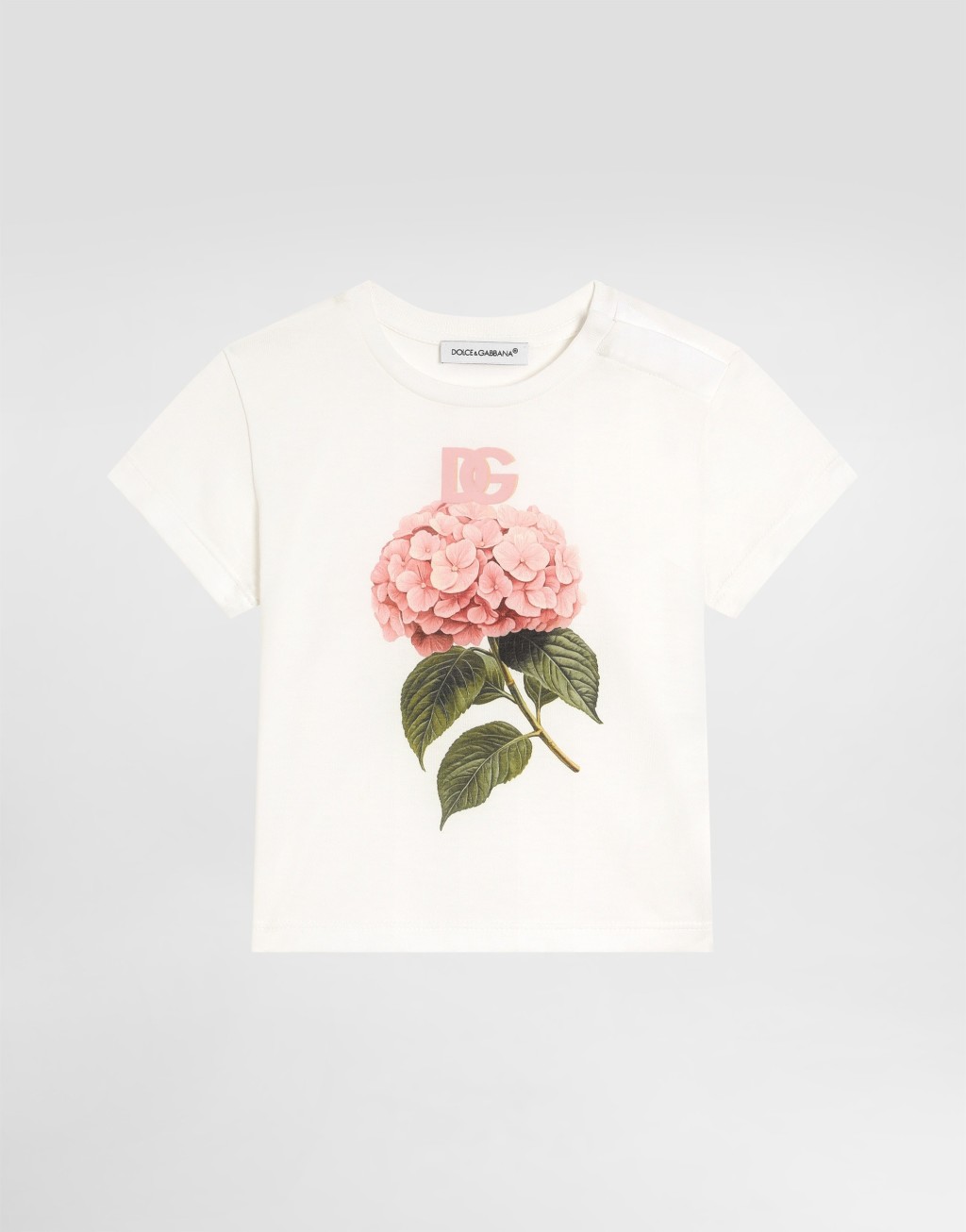 绣球花印花平纹针织T恤1