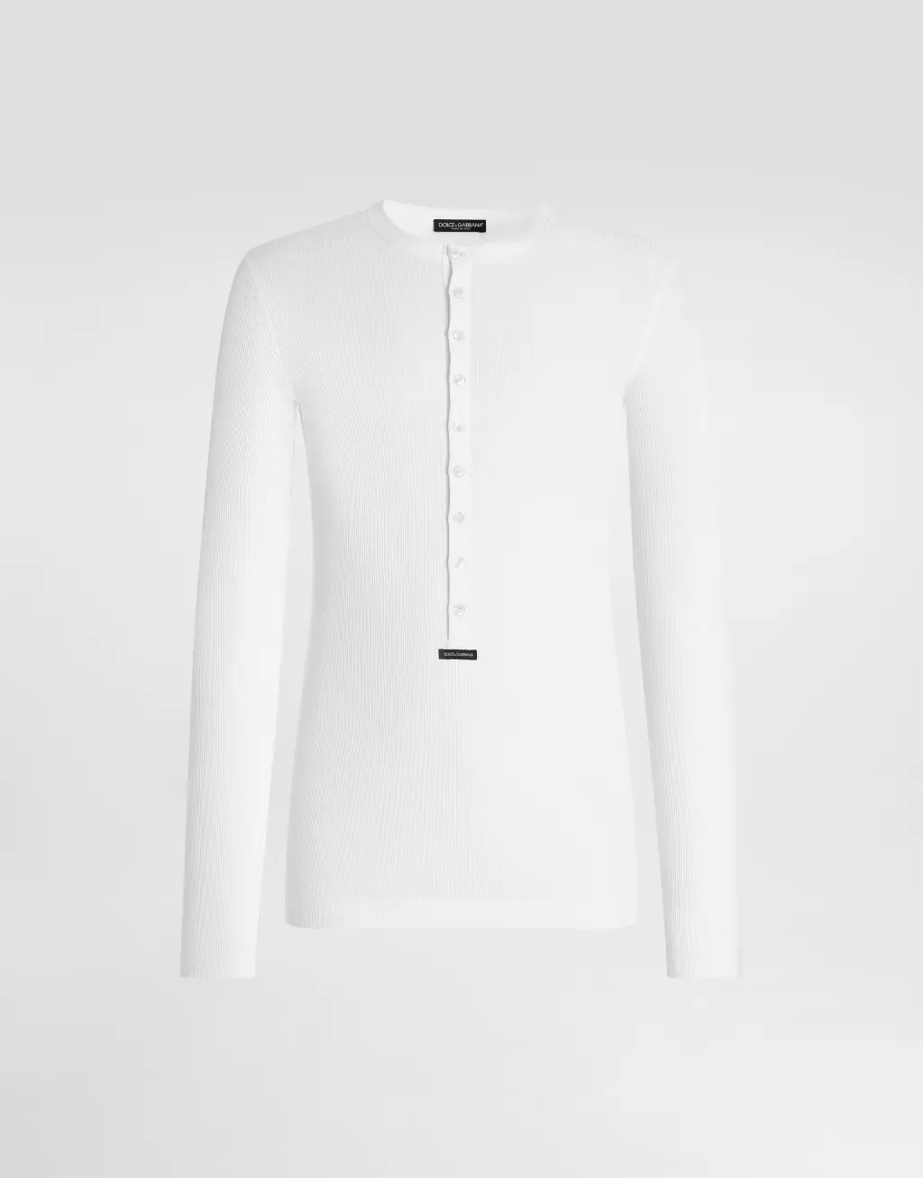 饰以标识标签的棉质 Serafino 领 T 恤