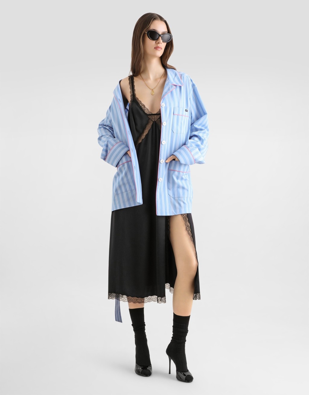 真丝缎面吊带连衣裙2