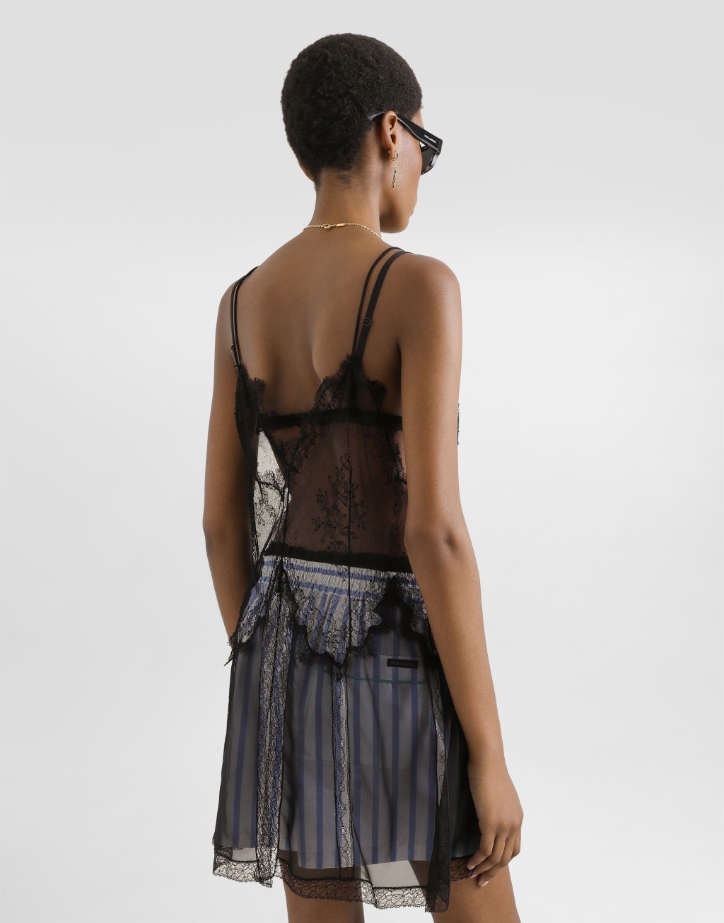 蕾丝装饰雪纺连衣裙6