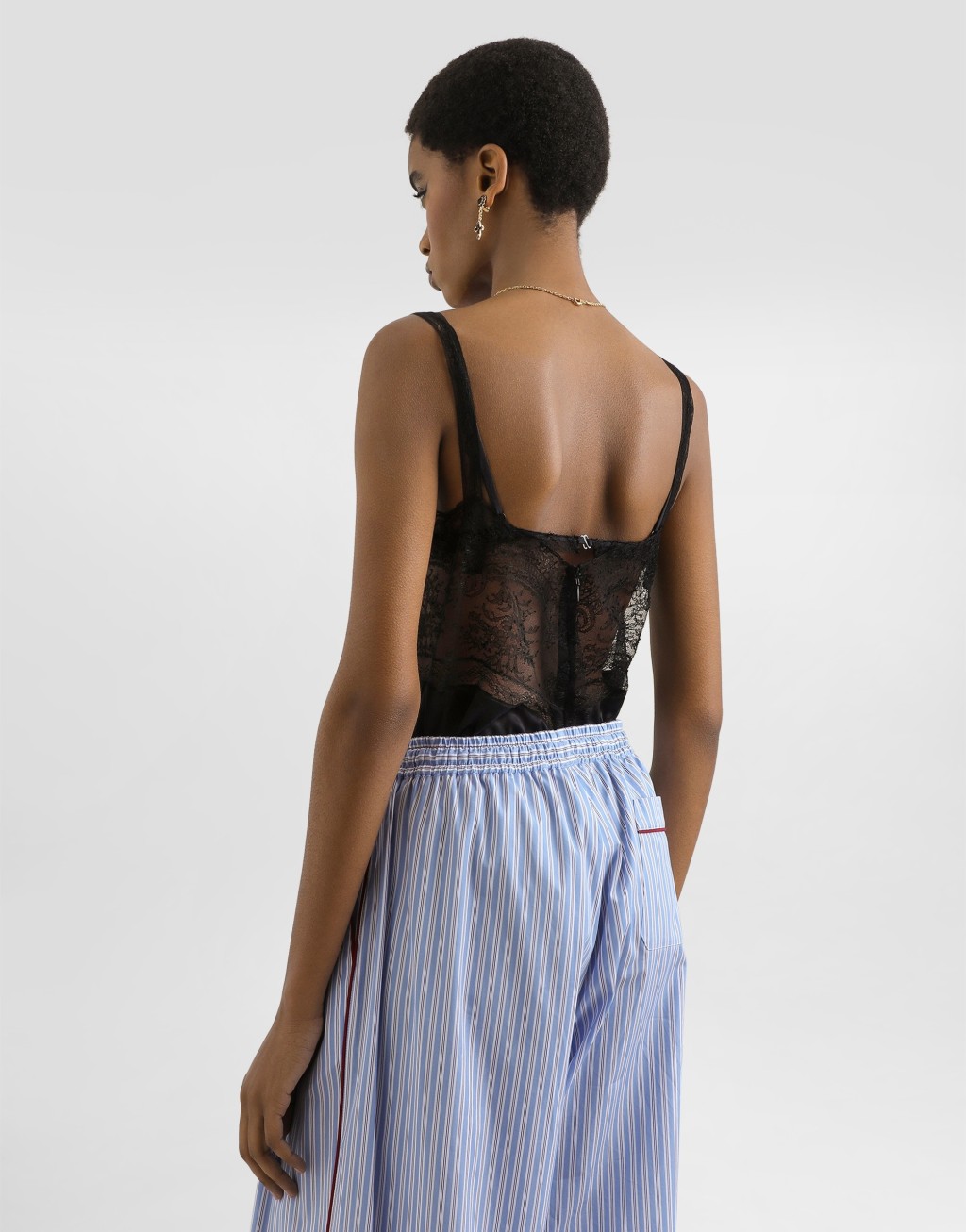 蕾丝拼接真丝上衣5