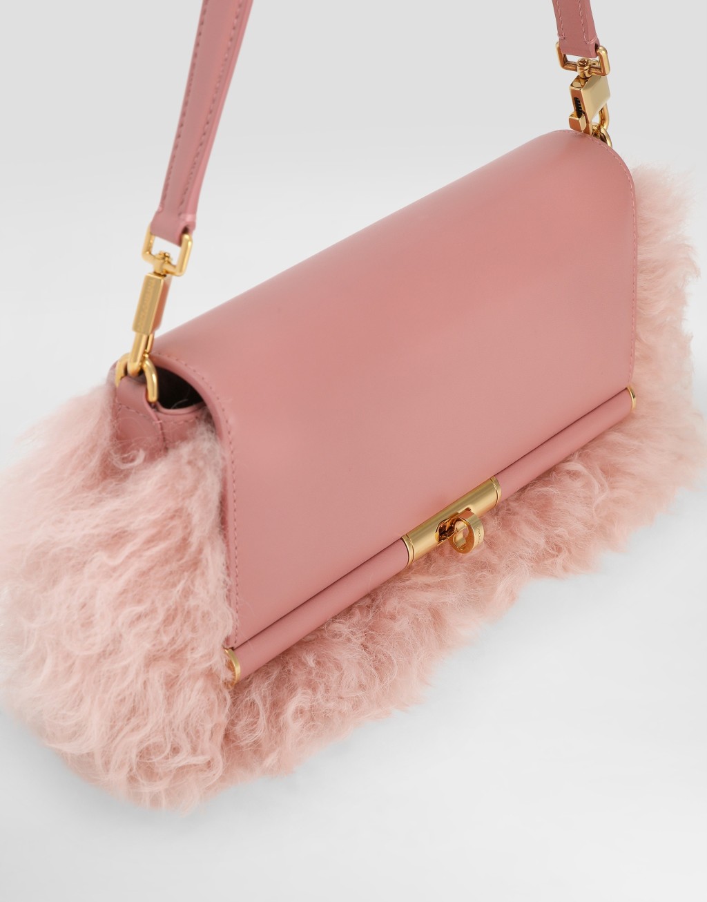 Marlene 羊剪绒与Palmellato纹理小牛皮单肩包6