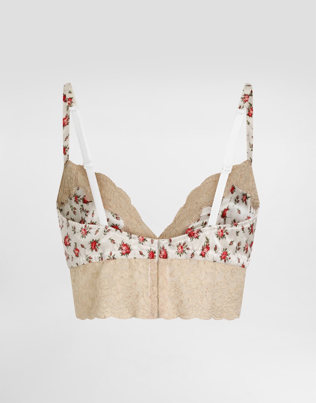 缎布文胸 饰以蕾丝 玫瑰小花印花2