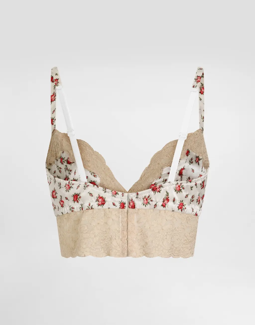 缎布文胸 饰以蕾丝 玫瑰小花印花
