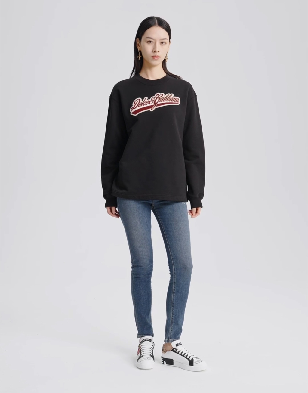 拼饰棉质圆领卫衣2