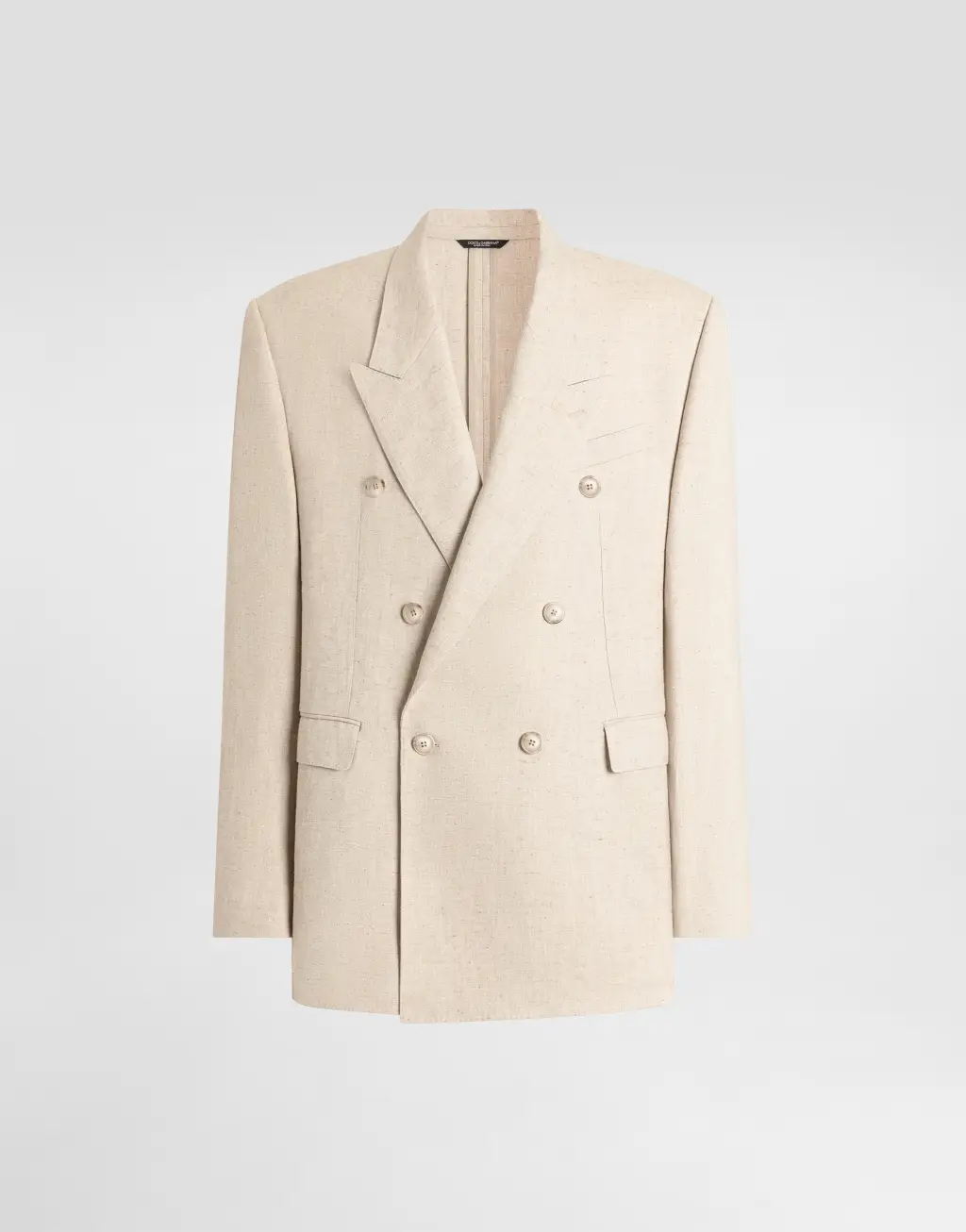 双排扣粗花呢效果真丝大麻夹克