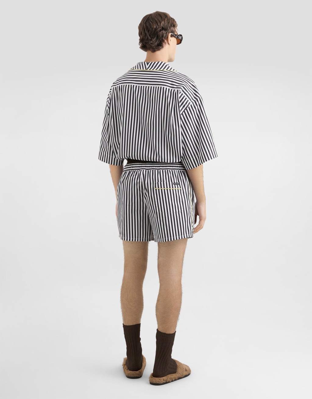 条纹府绸百慕大短裤3