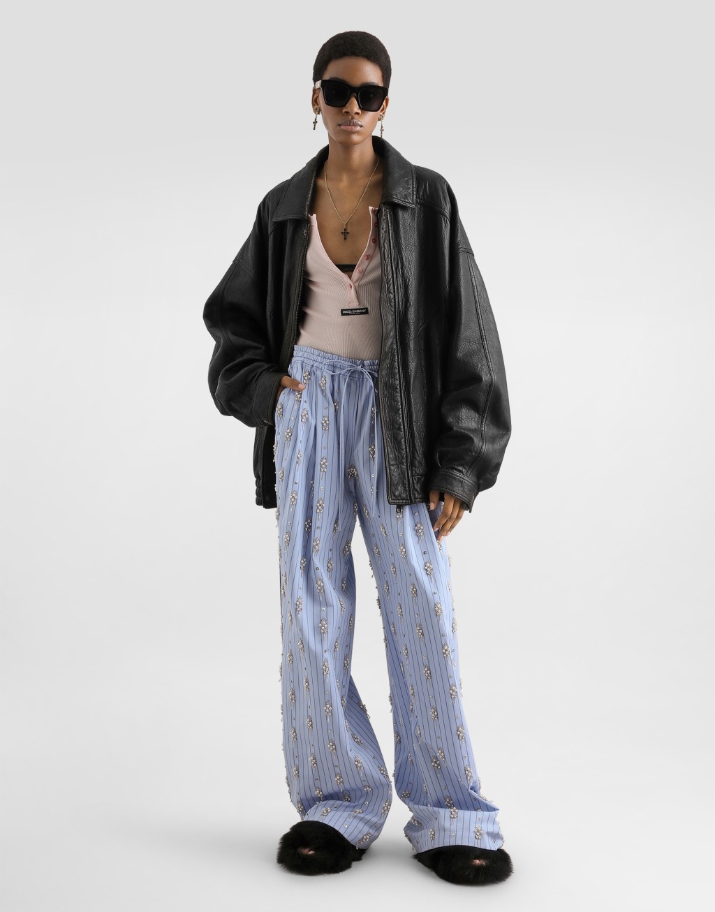 罗纹棉质亨利领 T 恤衫2