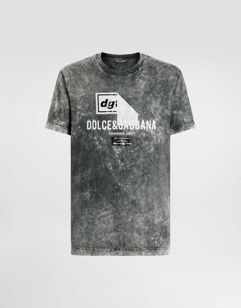 大理石效果印花棉质T恤1