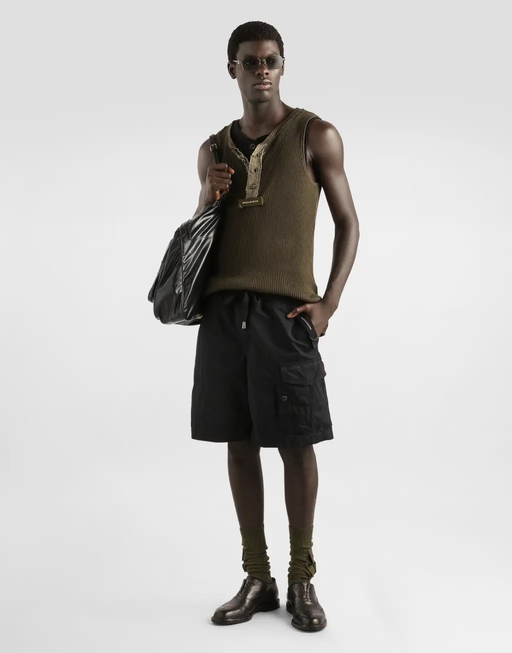 打蜡罗缎百慕大短裤