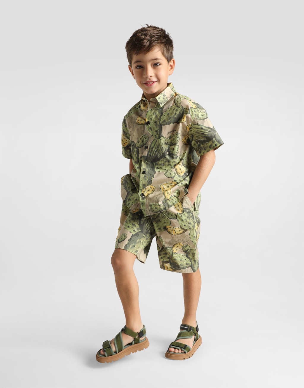 仙人掌印花府绸衬衫8