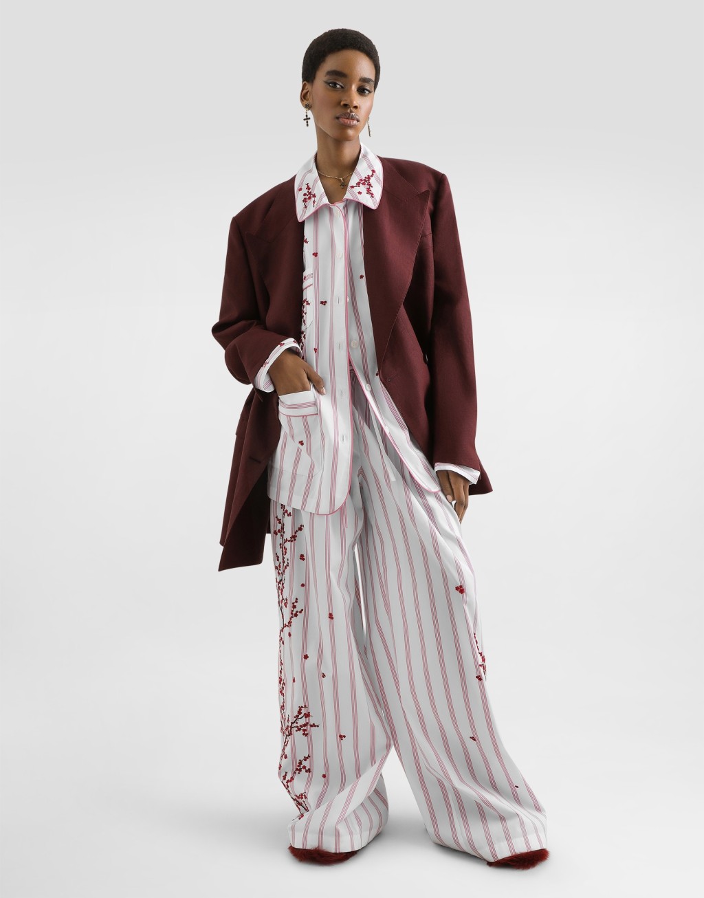 裁缝工艺亚麻帆布双排扣夹克2