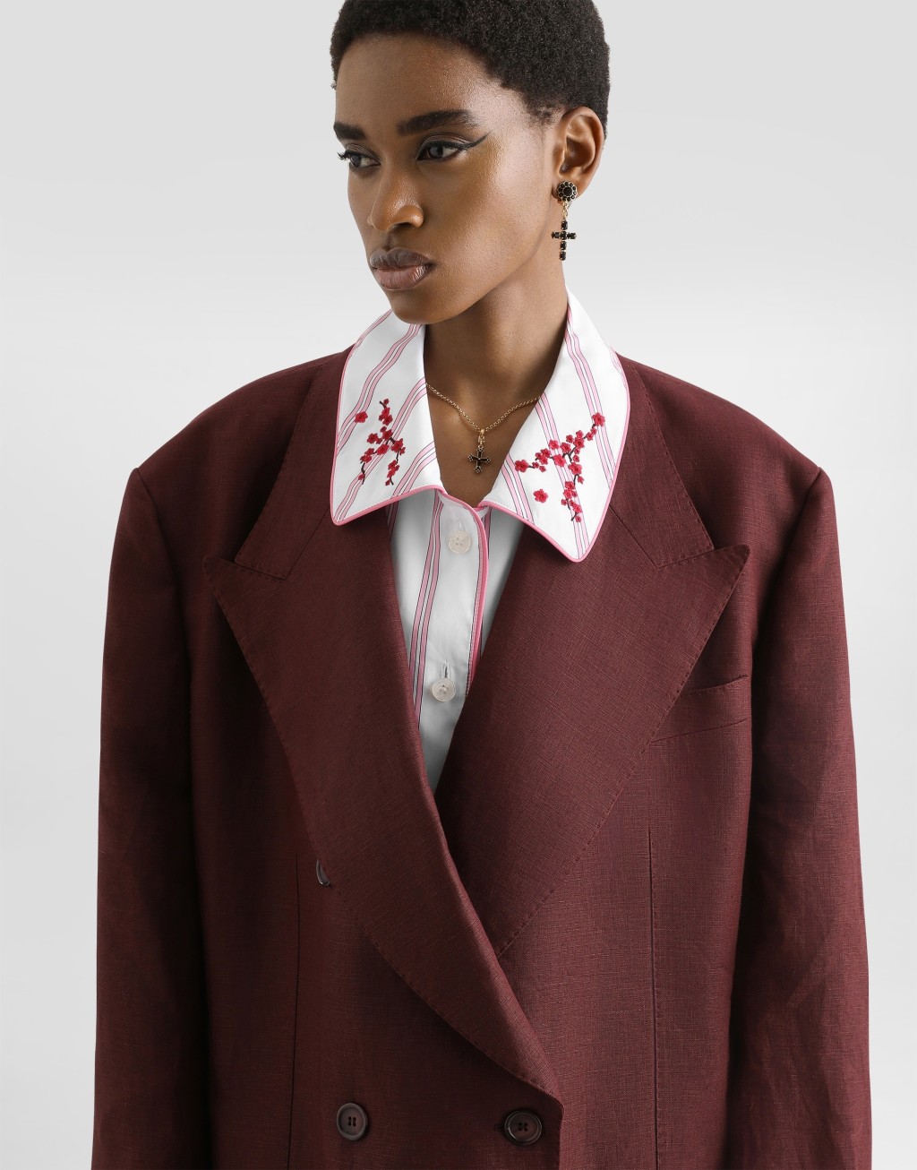 裁缝工艺亚麻帆布双排扣夹克4