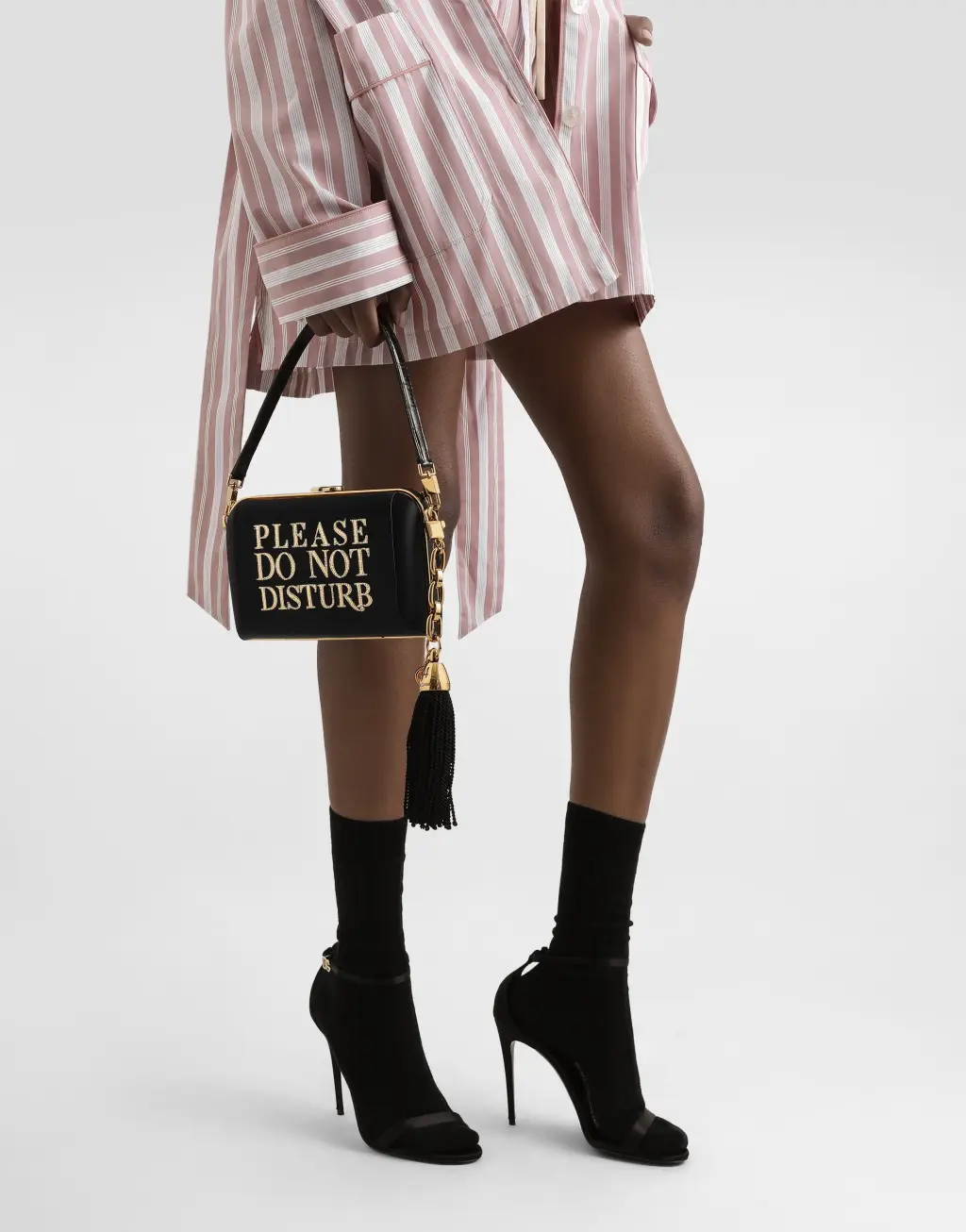 Dolce Box缎面与亮面Ayers蛇皮手袋