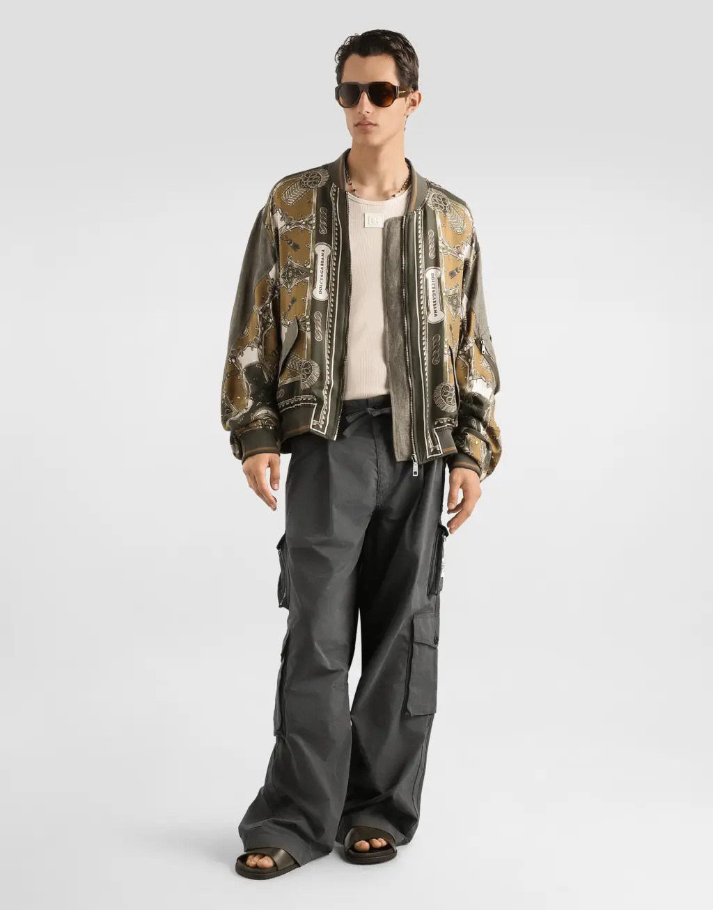cargo 印花 oversized 斜纹飞行员夹克